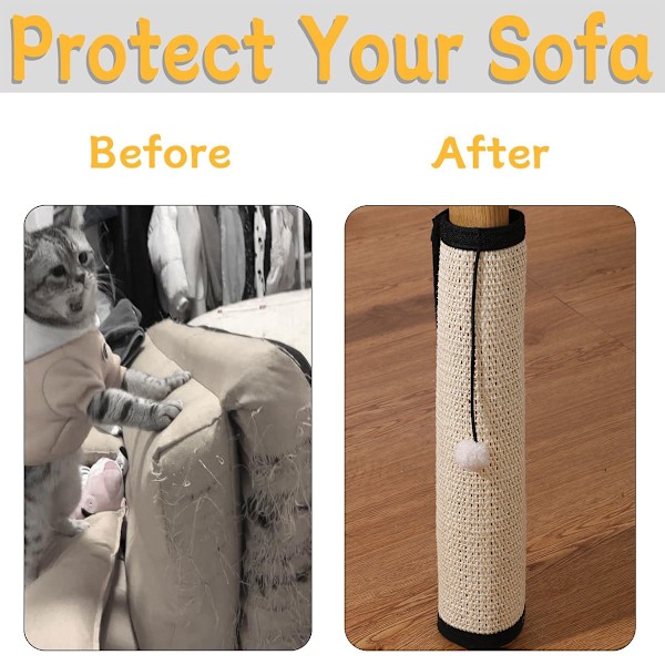 Kattklösmöbler Soffa Skydd med Naturlig Sisal för Att Skydda Soffa Soffa Stol