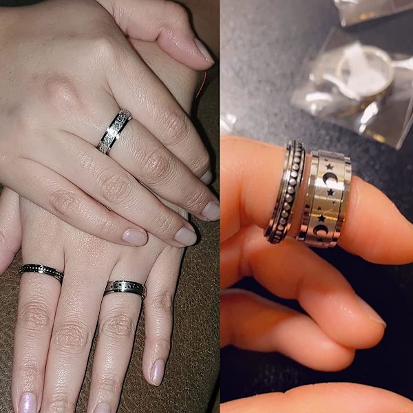 Ångestdämpande ring för kvinnor, spinnerring för ångest, fidgetring, ångestdämpande ring, fidgetring, spinnerring för ångest, stressring, anti-ångestdämpande ringar för