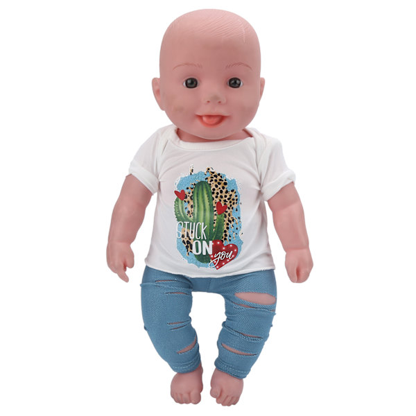 Byxor Kortärmad Skjorta 18 tum Dockkläder Outfit Nyfödd Babydockor Kläder SetQD18‑053