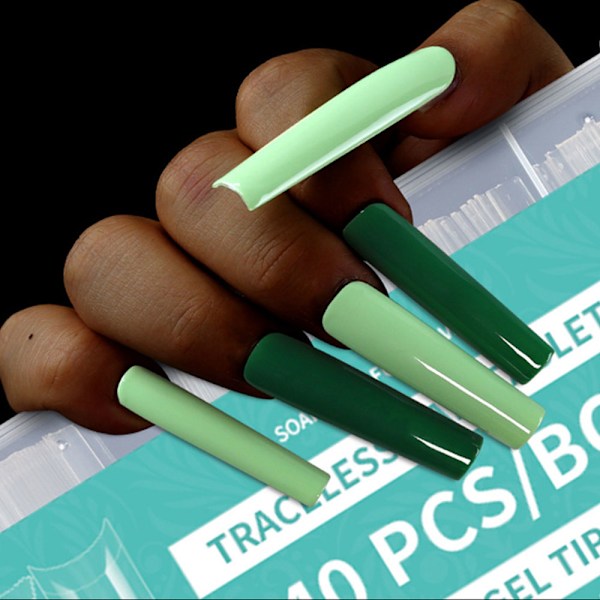Ultralange negleplaster falske negleplaster 240 stk. i æske gennemsigtig