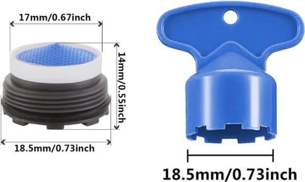Vannbesparende lufter 8-deler - 18,5 mm - Blå ABS - Universelt kranutstyr - Kranforbinder[TT]