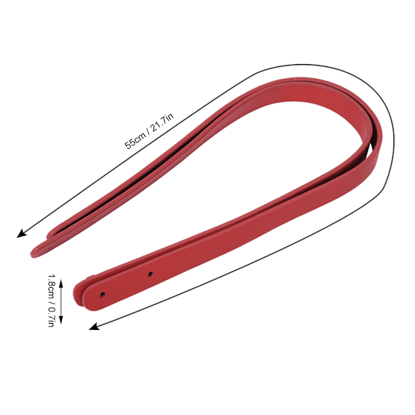 2 st Handtagsremmar i Split Läder DIY Handgjorda Handväskadelar med 8 set Ljusgul Nitar (Röd)