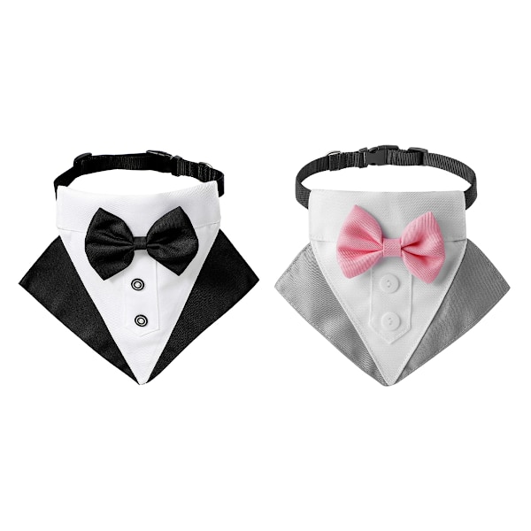 2 kpl Muodollinen Koiran Smoking Takki Hää Koiran Bandana Kaulus Koiran Kaulus Perhosen Solmion Säädettävä Koiran Perhosen Solmion Kaulus Bandana