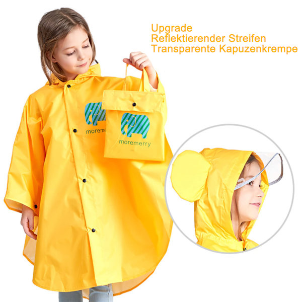 Rain Poncho Kids Rain Cape Girls Pojkar 100 % regntät Bärbar hopfällbar regnjacka Barn Regn Poncho Cykel med förvaringsväska Regnjacka Barn Vattentät