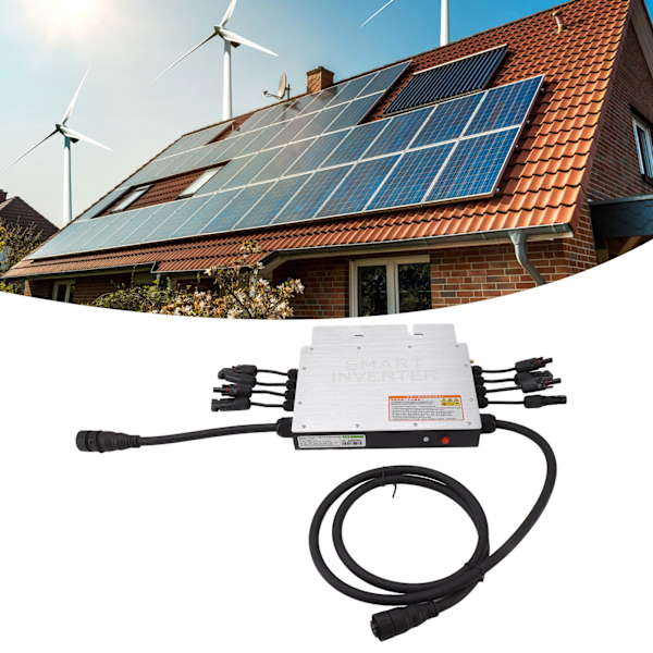 Sinusbølge Inverter 1200W WiFi Nettilsluttet Mikroinverter Stabelbar Solcelle Inverter til Smart Liv med Cloud Overvågning Lagring AC120V 230V