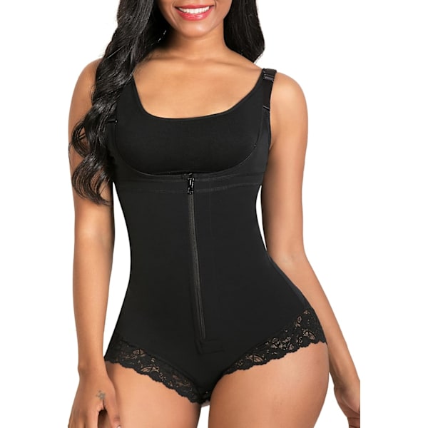 Shapewear til kvinder med mavekontrol, lynlås og åben barm
