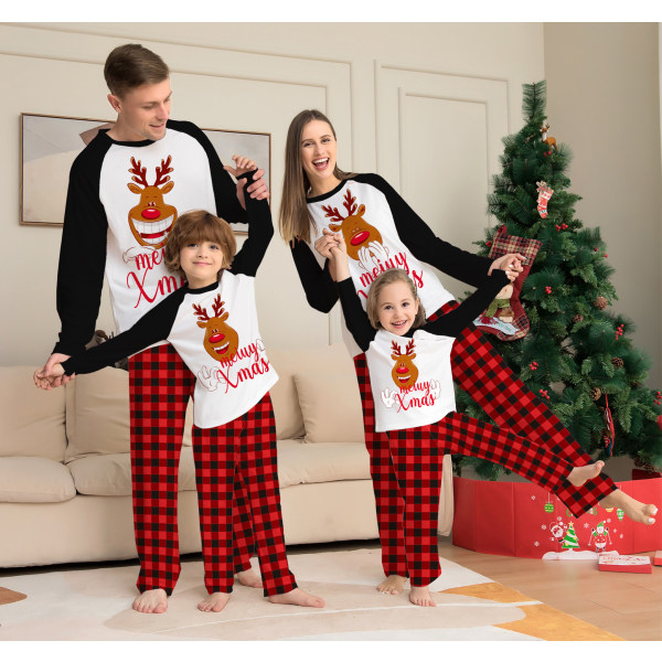 PatPat jul pläd hjort Print Familj matchande pyjamas set