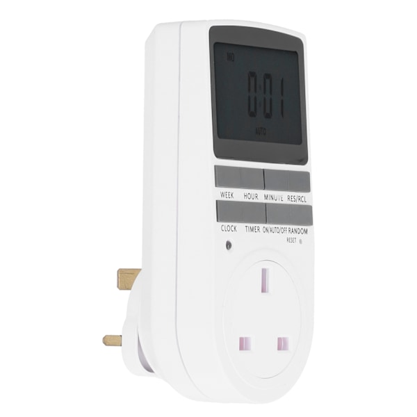 LCD Digital Programmerbar Uttak Timer Plugg Sokkel Plugin Timer for Elektrisk Apparat UK 230V