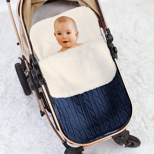 1 st Newborn Baby Swaddlefilt, Stickad Varm Fleecefilt Swaddle Sovsäck Väska Vagn Unisex Baby Sovsäck för Baby