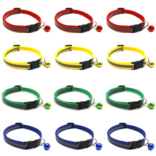 12 färger valp halsband för kull, valpning valp halsband för små valpar