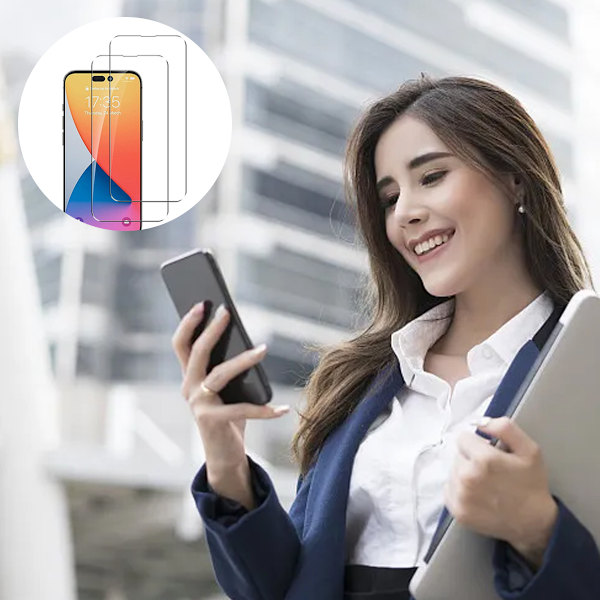 Skärmskydd för iPhone 14 Pro härdat glas - 2 förpackningar