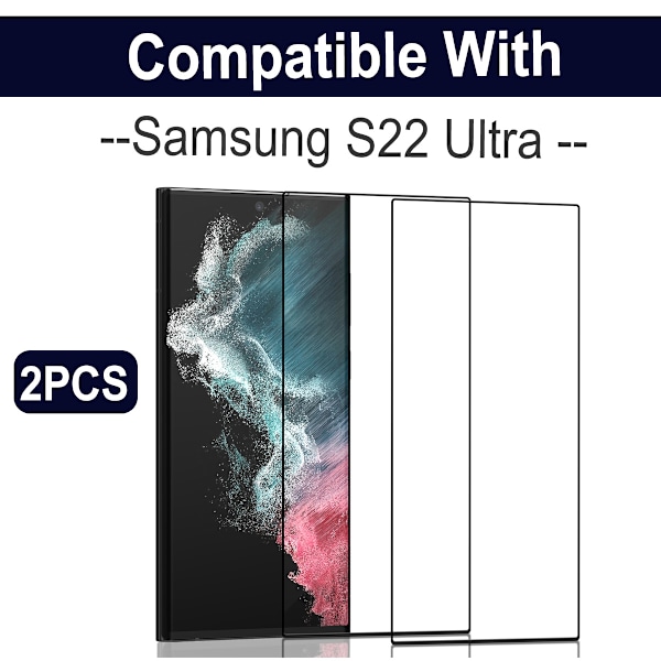 Samsung S22 Ultra 2-Pack Skyddsglas – Klar Sikt & Full Täckning