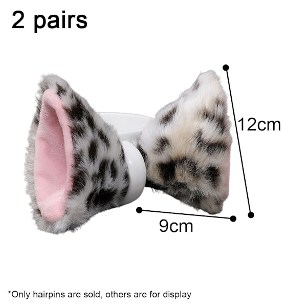 2 par kattöron hårklämmor Halloween räv katt hårnål pannband jul fest kostym accessoarer