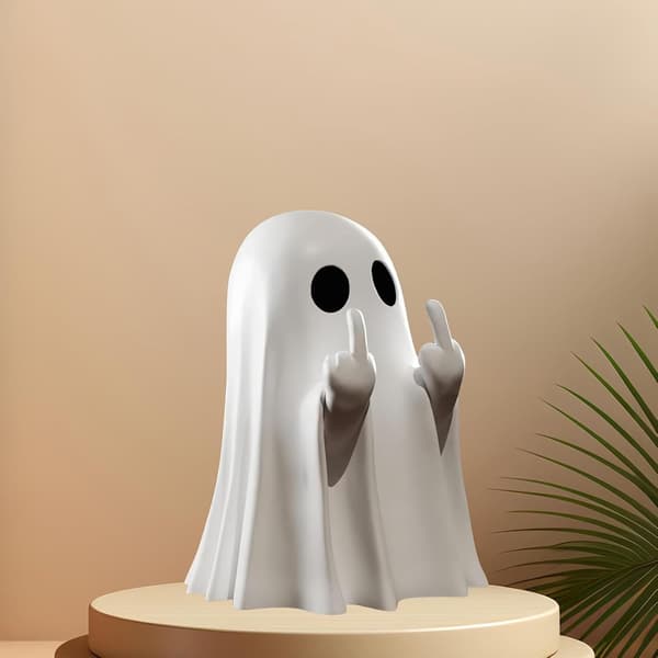 (AZC) Halloween Creative Resin Middle Finger Ghosts, Ghost Festival Decorations, Pranks, Provocation, Garden Decorations, Crafts Bat Ghost Bat Bat ghost 8CM