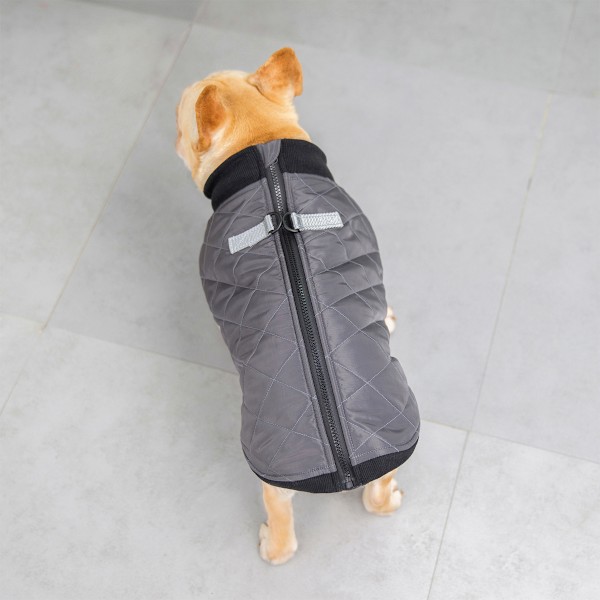 Hundekattekåbe med snoranker Farve Hvalpevestjakke Teddy Chihuahua Kostumer Pug Tøj (Grå)
