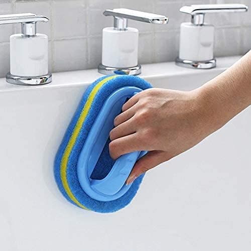 Multifunctional Shower Scrubber Brush with Ergonomic Handle for Kitchen and Bathroom Cleaning