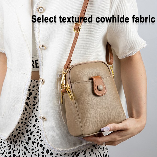 Liten crossbody-väska, avslappnad och multifunktionell läderplånbok