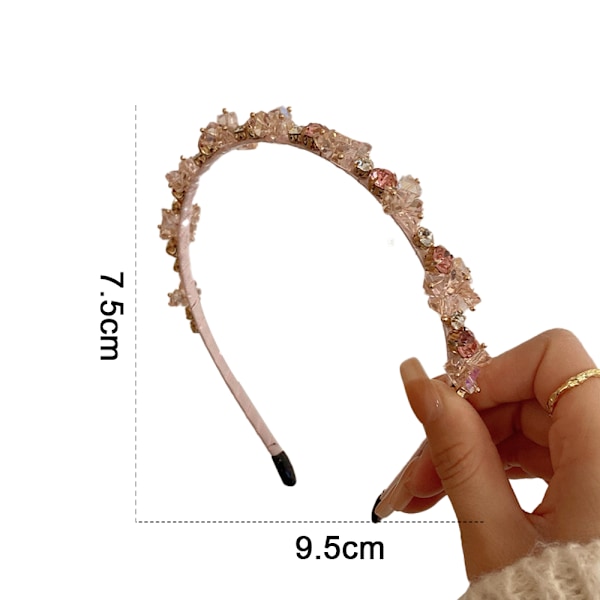 Krystal Pandebånd Kvinder Dekorativ Rhinestone Hårbånd Kvarts Hår Tiara Prinsesse Perler Pandebånd
