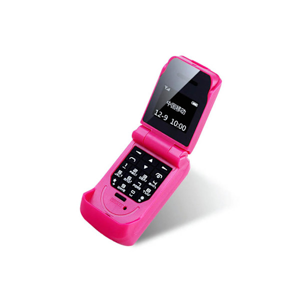 Mini Flip Mobiltelefon 0,66 Tums Skärm Bluetooth-uppringare Minsta Mobiltelefon