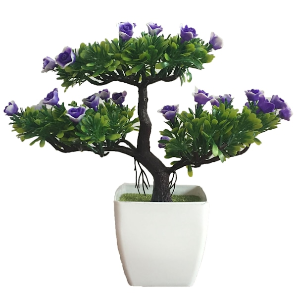 Keinotekoinen ruukkukasvi sisustukseen, Bonsai-puun simulaatio kotiin ja toimistoon (Violetti)