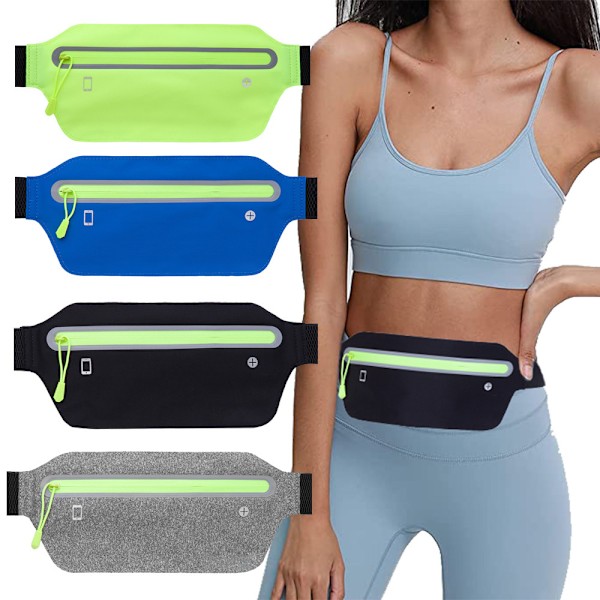 Ultratunt Runningbälte Midjepack, NoBounce Lättvikts för Träning, Resor & Utomhusaktiviteter