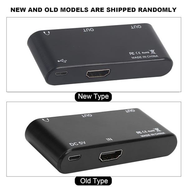 HDMI till VGA/Ljud/HDMI Konverterare Audio Video Adapter för DVD/PS3/Laptop/Set Top Box