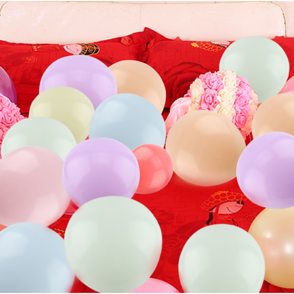 100 st färgglada runda bröllopsfödelsedagsfest latexballonger