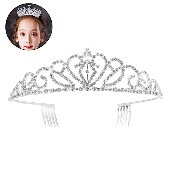 Krystallkroner og tiaraer med kam-hodeband for jente eller kvinne bursdagsfest bryllup prom brud jul valentinsdag