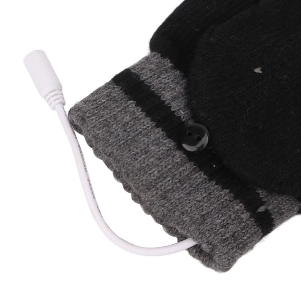 Full- och Halvfinger Värmehandskar USB Fingerlösa Stickade Elektriska Laptop-handskar för Vintern