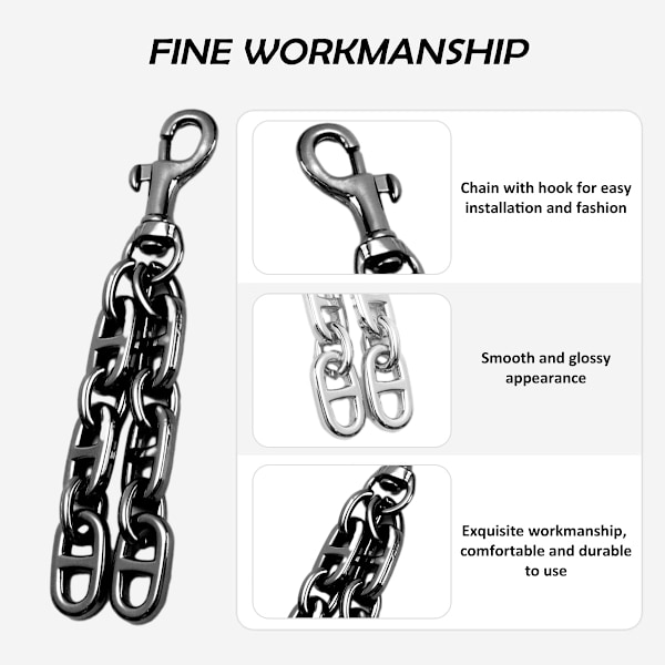 Metallkedja för Handväska, Förlängare för Tillbehör Charm, Längre Axelrem för Crossbody Handväskor