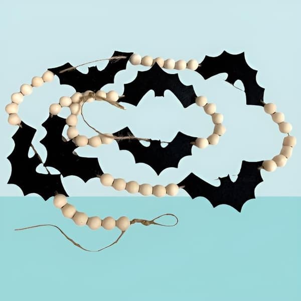 Tyttö - EINNENFFER - Halloween - Puinen seinäkoriste - Lepakkodesign - Helppo asennus