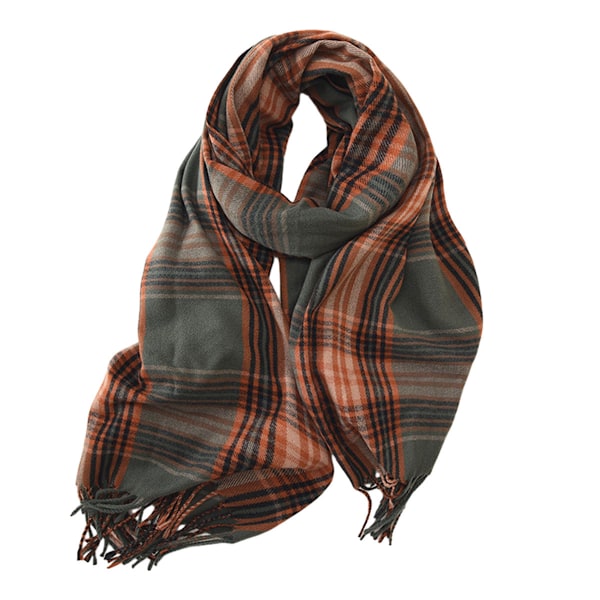 Dam vinter varm halsduk rutig tofs mjuk halsduk mode chunky filt halsdukar wrap sjal, 67cm*178cm