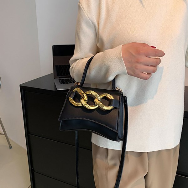 Yksi olkapäällä kannettava klassinen käsilaukku keinonahkainen clutch-laukku sopii naisille treffeille ja päivittäiseen liikkumiseen
