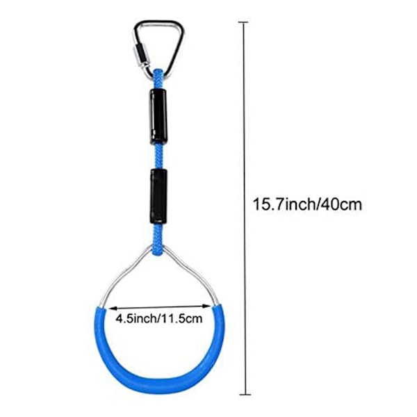 Färgglada Svingringar för Gymnastik - 4-pack Utomhus Lekset & Lekplatsutrustning för Ninja-bana, Apa Ring, Klätterring, Hinderringar