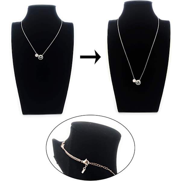 8 st rostfritt stål halsband förlängare armband förlängare förlängningskedjeset 4 olika längder: 6 tum 4 tum 3 tum 2 tum