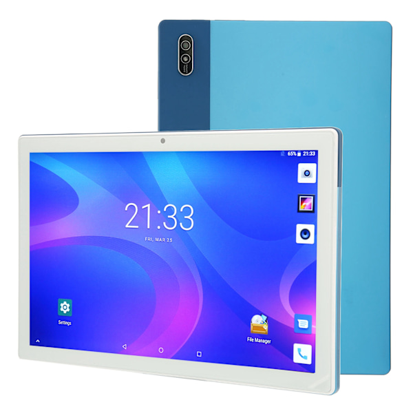 10 Tums Surfplatta Octa Core Processor 8GB 256GB för Android 11 2.4G 5G WIFI 8MP 13MP 1920x1200 IPS 8800mAh Blå Surfplatta 100‑240V EU-kontakt