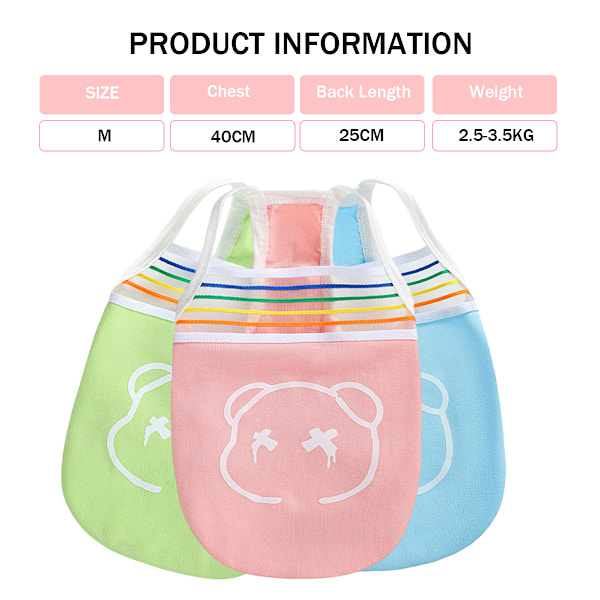 3-pack små hundtröjor mjuka andningsbara bomull valp T-shirt för små hundar flicka sommar söt tryck husdjur tee ärmlös väst kattkläder outfits regnbåge