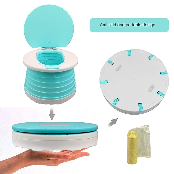 Børnefoldbar Toilet Bærbar Foldbar Toiletsæde Drenge & Piger Foldbar Potte Stol Sæde Toddler Pottetræning Sæde