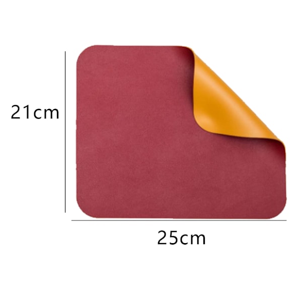 2-pack musmattor, vattentät lädermusmatta, fungerar för datorer, bärbara datorer, kontor/hem - 25*21CM