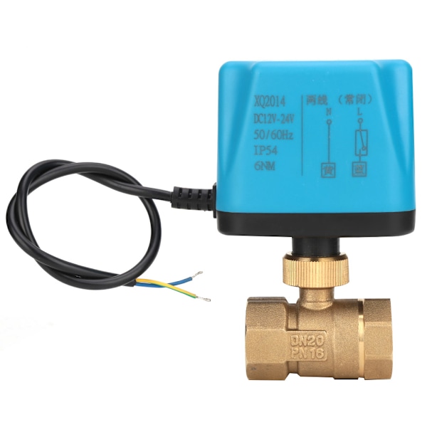 G3/4in Elektrisk Kugleventil 2 Vejs Messing til Aircondition System DC12-24V