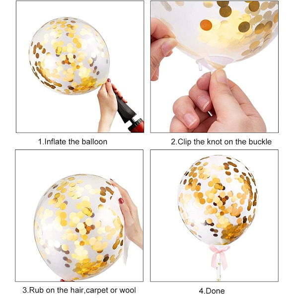 Guld födelsedagstårta dekoration, paket med 11 Happy Birthday Glitter Topper, konfetti ballonger pappersfläktar och stjärnor för födelsedagsfest dekoration,