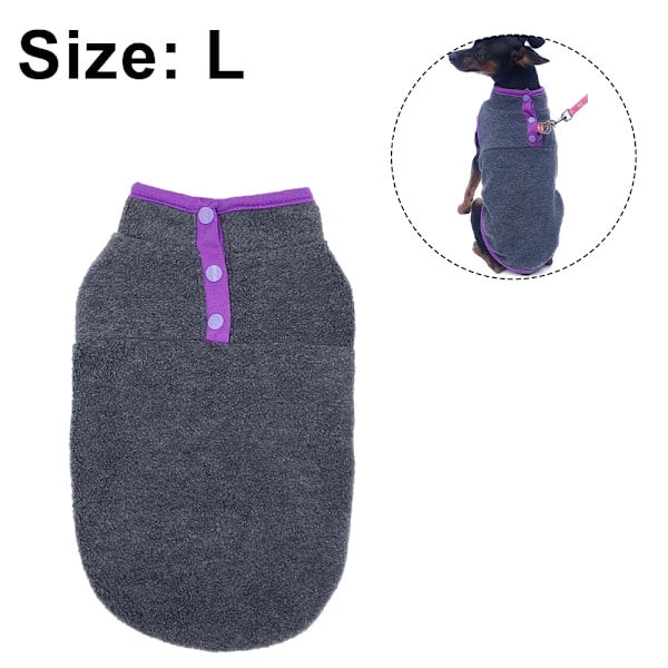 2 Pakkaa Koiran Fleecepusero Liivejä, Lämmin Pullover Fleecepentu Takki, Lemmikin Venyvä Fleecevaate Nappeilla Asut