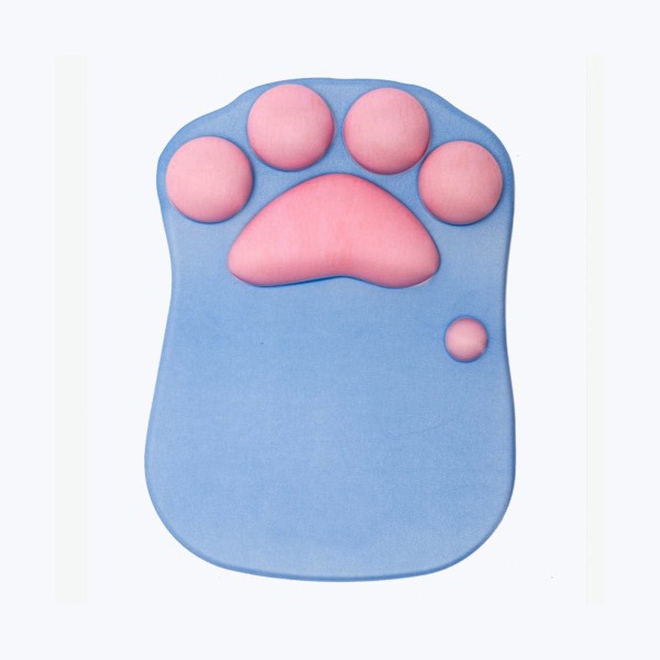 Musmatta med kattass med handledsstöd, mjukt silikonhandledsstöd, ergonomisk söt musmatta-design (10,7x7,8x0,9'')