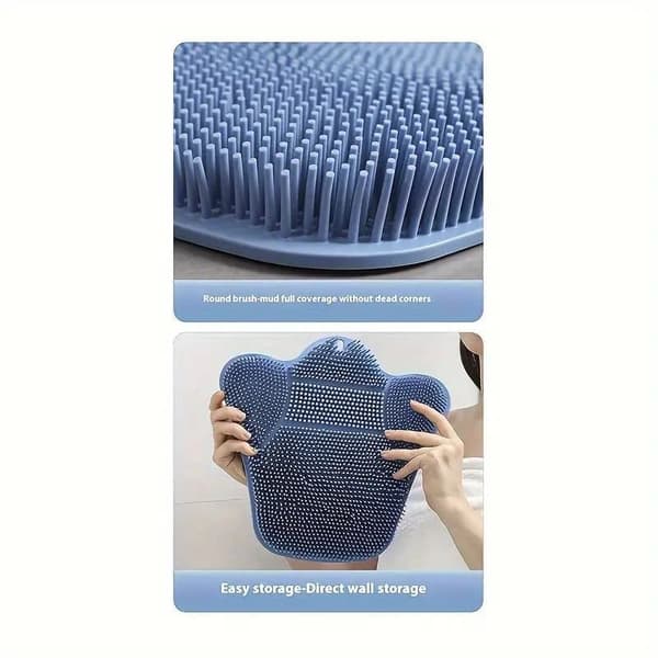 Foot and Back Scrubber for Shower - Attaches to Wall with Suction Cup and Massage Function_TF_TF Blue[TT] Blå 31x32cm