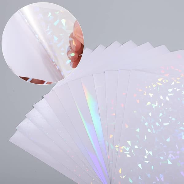 Table Decorations, Crushed Diamond Glitter Holographic Cold Laminate Self-Adhesive Sheets 12 Sheets A4 Size For Scrapbooks Posters DIY Crafts[TT]