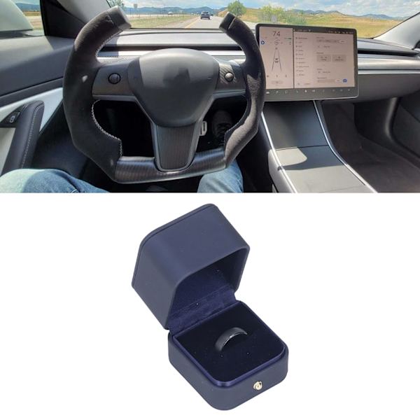 Auton avaimenperä vedenkestävä mattamusta pehmeällä laatikolla, korvaa Tesla Model 3 X S Y kaikille vuosille8#