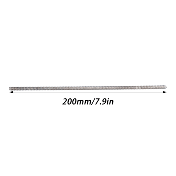 4808 Serie M4 Stangestudser Slitesterk Holdbar Høy Hardhet Rustfritt Stål Gjenget Stang 4808-0004-0200