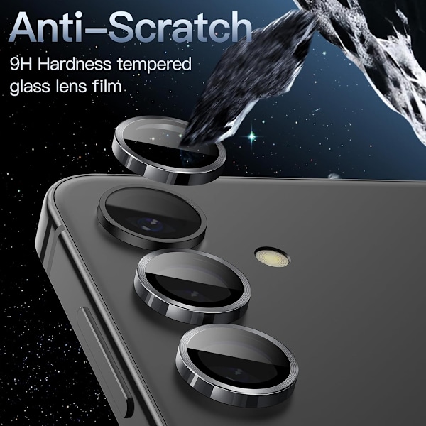 Sølv Samsung S24+ Plus Kamera Linsebeskyttelse Transparent one size