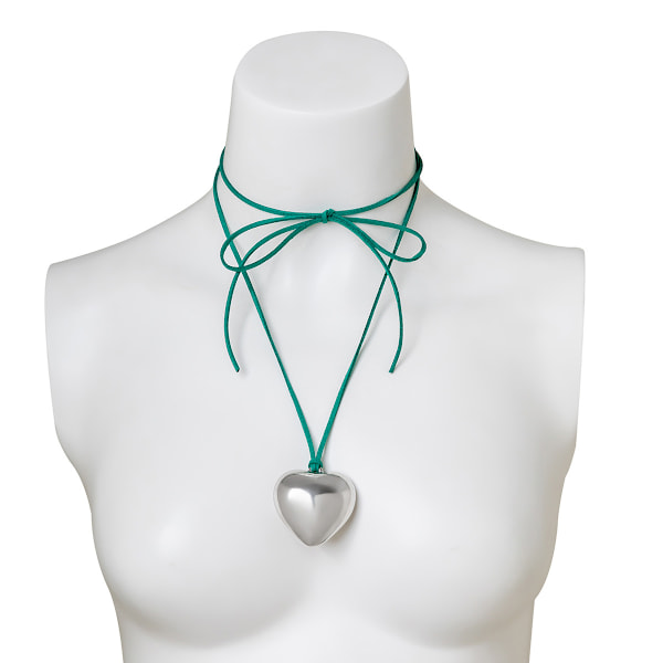 Kraftig Puffy Hjärtchoker Halsband för Kvinnor Stort Hjärtformad Halsband med Elegant Flätad Rosett Justerbar Goth Svart Sammetskedja Y2K Trendig