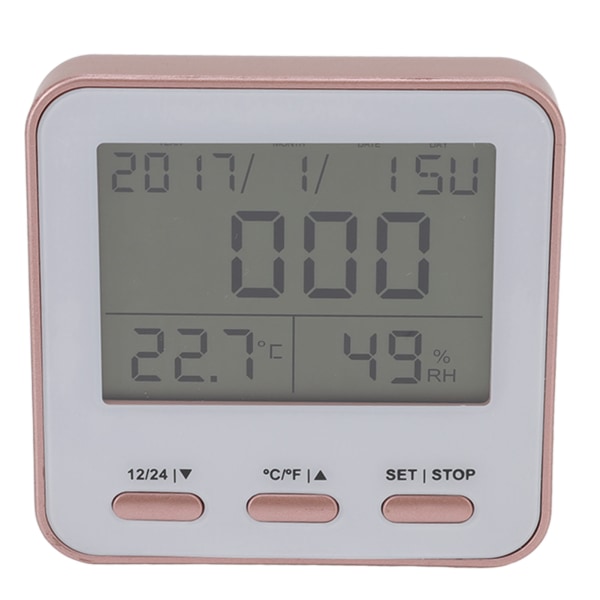 Digital termometer Hygrometer Klockfunktion Stor skärm